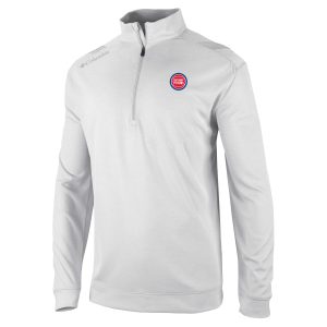 Columbia Detroit Pistons White Oakland Downs Quarter Zip Elegant Pullover