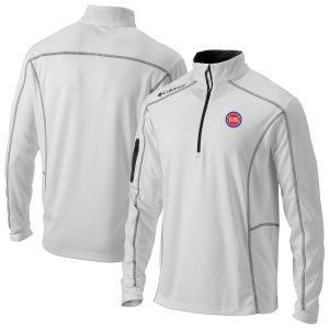 Columbia Detroit Pistons White Omni Wick Shotgun Unique Quarter Zip Pullover