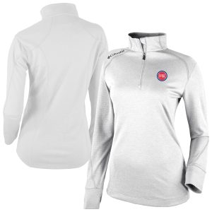 Columbia Detroit Pistons Elegant Women's White Omni Wick Shotgun 2.0 Quarter Zip Pullover Top
