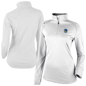 Columbia Golden State Warriors Women's White Omni Wick Shotgun 2.0 Quarter Zip Pullover Top Eye - catching