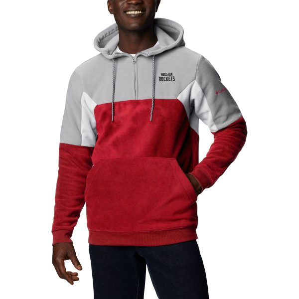 Columbia Houston Rockets Trendy Red Men's Lodge Quarter Zip Hoodie