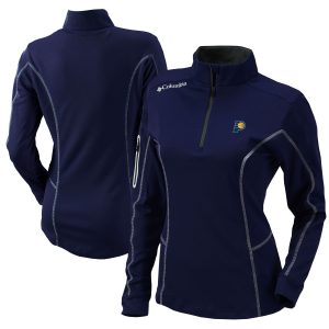Columbia Indiana Pacers Women's Navy Omni Chic Wick Shotgun Quarter Zip Pullover Top