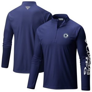 Columbia LA Clippers Navy Trendy PFG Terminal Tackle Quarter Zip Top