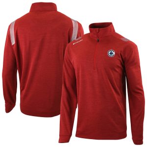 Columbia LA Premium Clippers Red Oakland Downs Omni Wick Quarter Zip Top