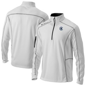 Columbia Trendy LA Clippers White Omni Wick Shotgun Quarter Zip Jacket
