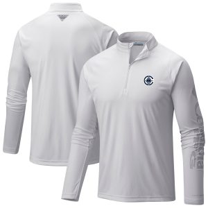 Columbia LA Clippers White PFG Unique Terminal Tackle Quarter Zip Top