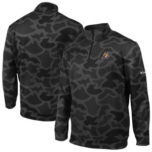 Columbia Los Angeles Lakers Black Wickham Hills Unique Omni Wick Quarter Zip Jacket