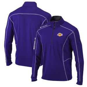Columbia Los Angeles Lakers Purple Elegant Shotgun Quarter Zip Pullover Jacket