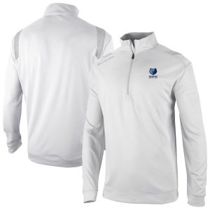 Columbia Memphis Grizzlies White Oakland Downs Omni Wick Quarter Zip Top Trendy