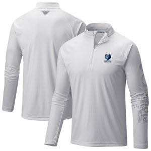 Columbia Memphis Grizzlies White PFG Stylish Terminal Tackle Quarter Zip Top