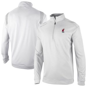 Columbia Miami Heat White Oakland Downs Omni Wick Chic Quarter Zip Top