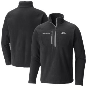 Columbia Fabulous Milwaukee Bucks Black Fast Trek III Half Zip Fleece Pullover