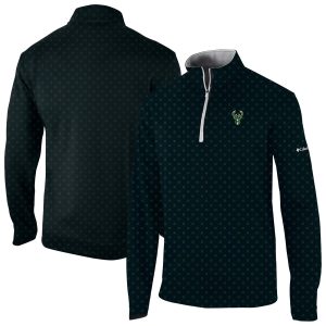 Columbia Milwaukee Bucks Black Wickham Hills Omni Wick Elegant Quarter Zip Jacket