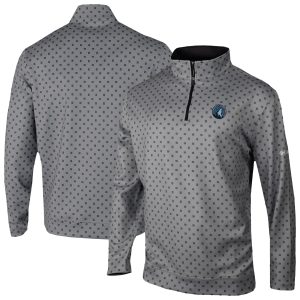 Columbia Minnesota Timberwolves Gray Wickham Hills Omni Wick Quarter Zip Trendy Jacket
