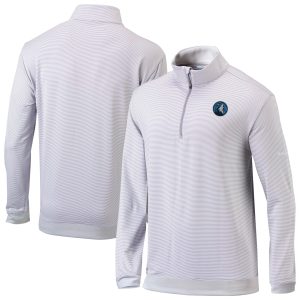 Columbia Minnesota Timberwolves Gray/White Omni Premium Wick Even Lie Quarter Zip Top