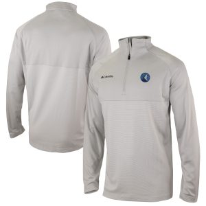 Columbia Minnesota Timberwolves Heather Gray Omni Wick Rockin' It Quarter Zip Elegant Pullover Top