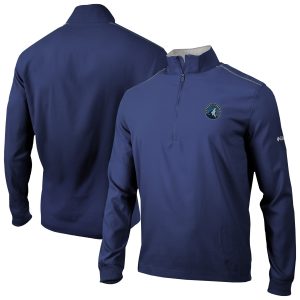 Columbia Eye - catching Minnesota Timberwolves Navy Omni Wick Bogey's Paradise Quarter Zip Top