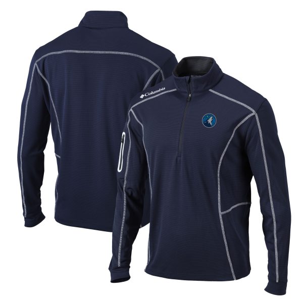 Columbia Minnesota Timberwolves Navy Shotgun Fabulous Quarter Zip Pullover Jacket