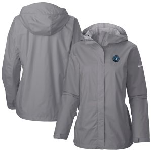 Columbia Premium Minnesota Timberwolves Women's Gray Arcadia Full Zip Rain Jacket