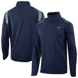 Columbia Trendy New Orleans Pelicans Navy Oakland Downs Omni Wick Quarter Zip Top