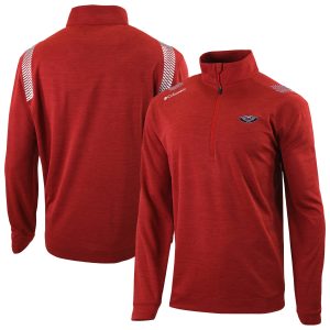 Columbia New Orleans Pelicans Red Oakland Downs Chic Omni Wick Quarter Zip Top