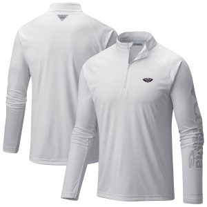Columbia New Orleans Pelicans White PFG Terminal Trendy Tackle Quarter Zip Top