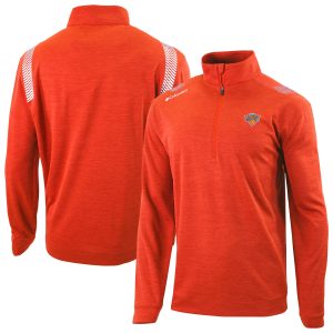Columbia Elegant New York Knicks Orange Oakland Downs Omni Wick Quarter Zip Top
