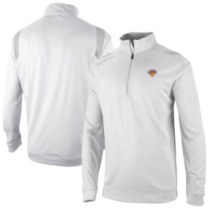 Columbia New York Knicks White Oakland Eye - catching Downs Omni Wick Quarter Zip Top