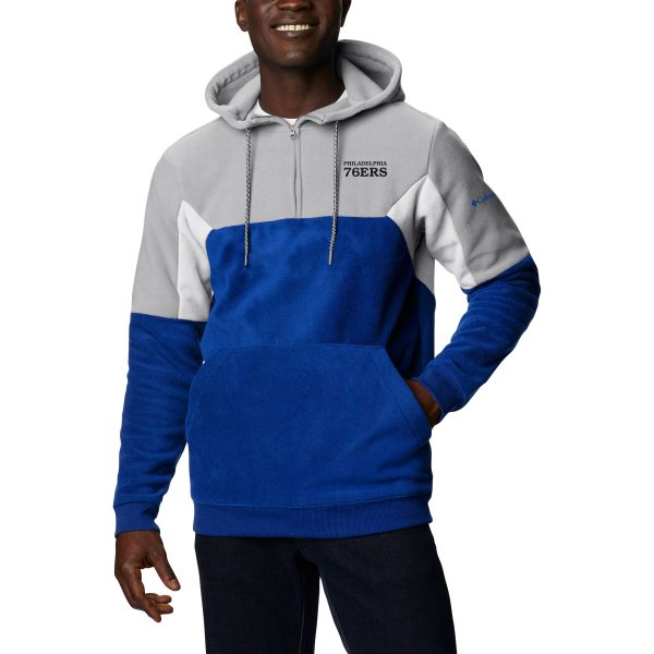 Columbia Elegant Philadelphia 76ers Blue Men's Lodge Quarter Zip Hoodie
