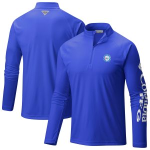 Columbia Philadelphia Chic 76ers Blue PFG Terminal Tackle Quarter Zip Top