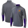 Columbia Phoenix Suns Heathered Gray/Purple Omni Wick Shotgun 2.0 Eye - catching Quarter Zip Pullover Top