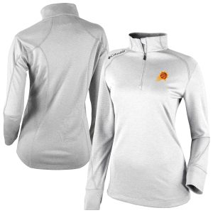 Columbia Phoenix Suns Women's White Omni Gorgeous Wick Shotgun Quarter Zip 2.0 Pullover