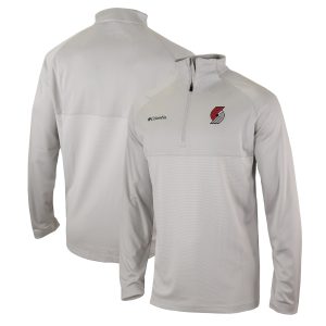 Columbia Portland Trail Blazers Heather Gray Omni Wick Rockin' It Quarter Premium Zip Pullover Top