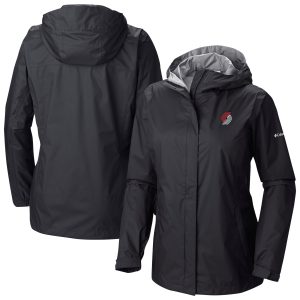 Columbia Portland Trail Unique Blazers Women's Black Arcadia Full Zip Rain Jacket