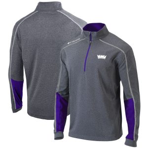 Columbia Sacramento Kings Heathered Chic Gray/Purple Omni Wick Shotgun 2.0 Quarter Zip Pullover Top