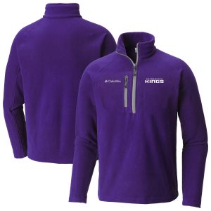 Columbia Sacramento Kings Purple Fast Premium Trek III Half Zip Fleece Pullover