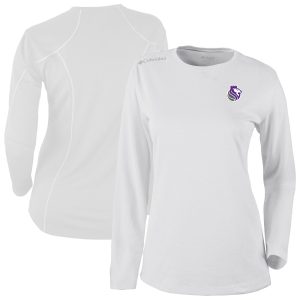 Columbia Trendy Sacramento Kings Women's White Omni Wick Shotgun Pullover Top