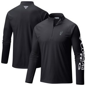 Columbia San Antonio Spurs Black Terminal Tackle Raglan Omni Eye - catching Shade Quarter Zip Jacket