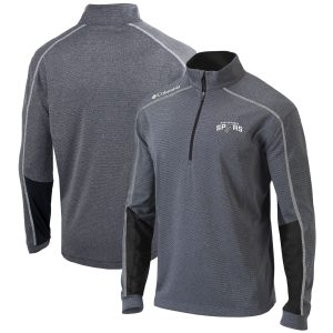 Columbia San Antonio Spurs Heathered Gray/Black Chic Omni Wick Shotgun 2.0 Quarter Zip Pullover Top