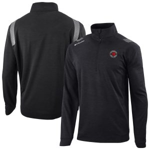Columbia Toronto Raptors Elegant Black Oakland Downs Quarter Zip Pullover