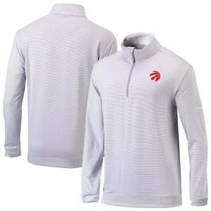 Columbia Toronto Raptors Gray/White Omni Stylish Wick Even Lie Quarter Zip Pullover