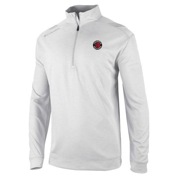 Columbia Premium Toronto Raptors White Oakland Downs Quarter Zip Pullover