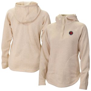 Columbia Toronto Raptors Women's Elegant Natural Sweater Weather Quarter Snap Hoodie