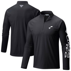 Columbia Utah Jazz Black PFG Terminal Tackle Quarter Zip Top Eye - catching