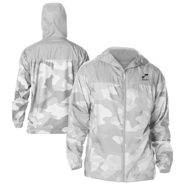 Columbia Utah Jazz Gray Flash Elegant Challenger Windbreaker Jacket