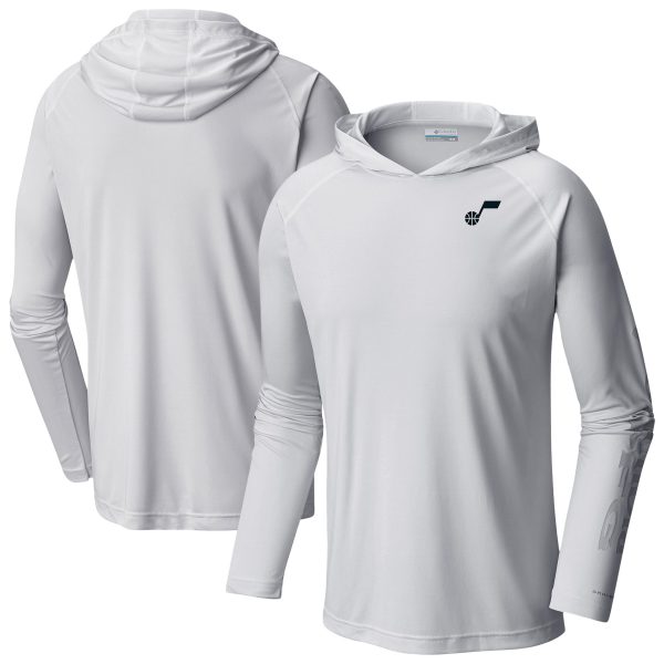 Columbia Utah Jazz White Stylish PFG Super Terminal Tackle Hoodie