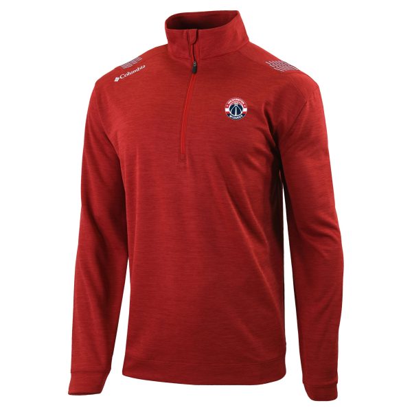 Columbia Washington Wizards Red Oakland Downs Quarter Zip Pullover Unique