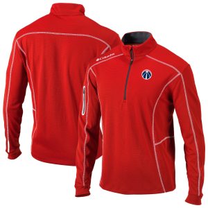 Columbia Washington Wizards Red Omni Wick Shotgun Quarter Zip Trendy Pullover