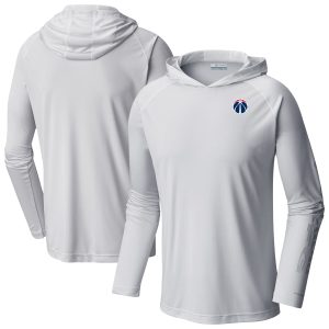 Columbia Eye - catching Washington Wizards White Terminal Tackle Long Sleeve Hoodie T Shirt