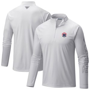 Columbia Washington Wizards White Terminal Tackle Raglan Omni Shade Quarter Zip Jacket Fabulous